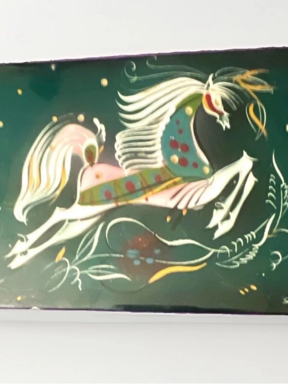 Vintage Sascha Brastoff Circus Horse Covered Trinket Box MCM California Pottery
